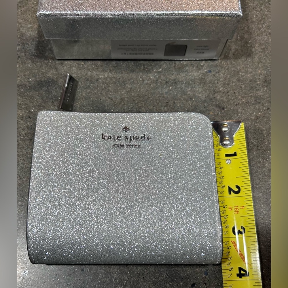 Kate Spade Small Billfold Silver Glitter Wallet - Picture 7 of 10